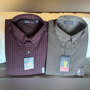 NWT Set of 2 - Roundtree & Yorke TravelSmart Men’s Button-Down Shirts